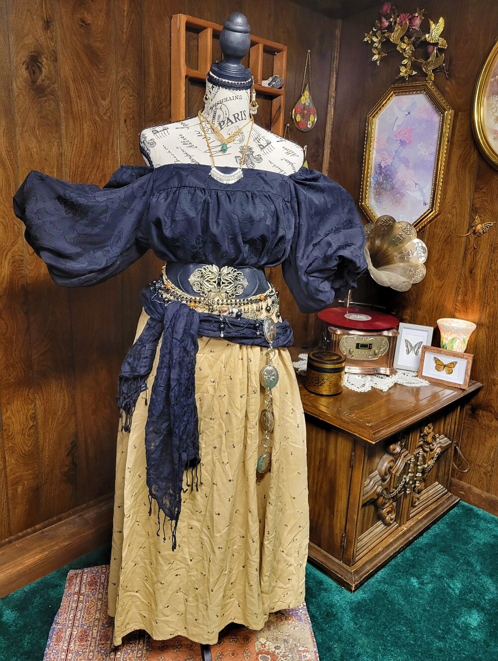 Black Peasant Silky Blouse Whimsigoth Fantasy Renaissance DnD Larp